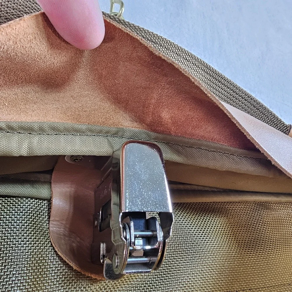 Vtg Hartmann Garment Bag Ballistic Nylon Leather Trim Travel Fold Business